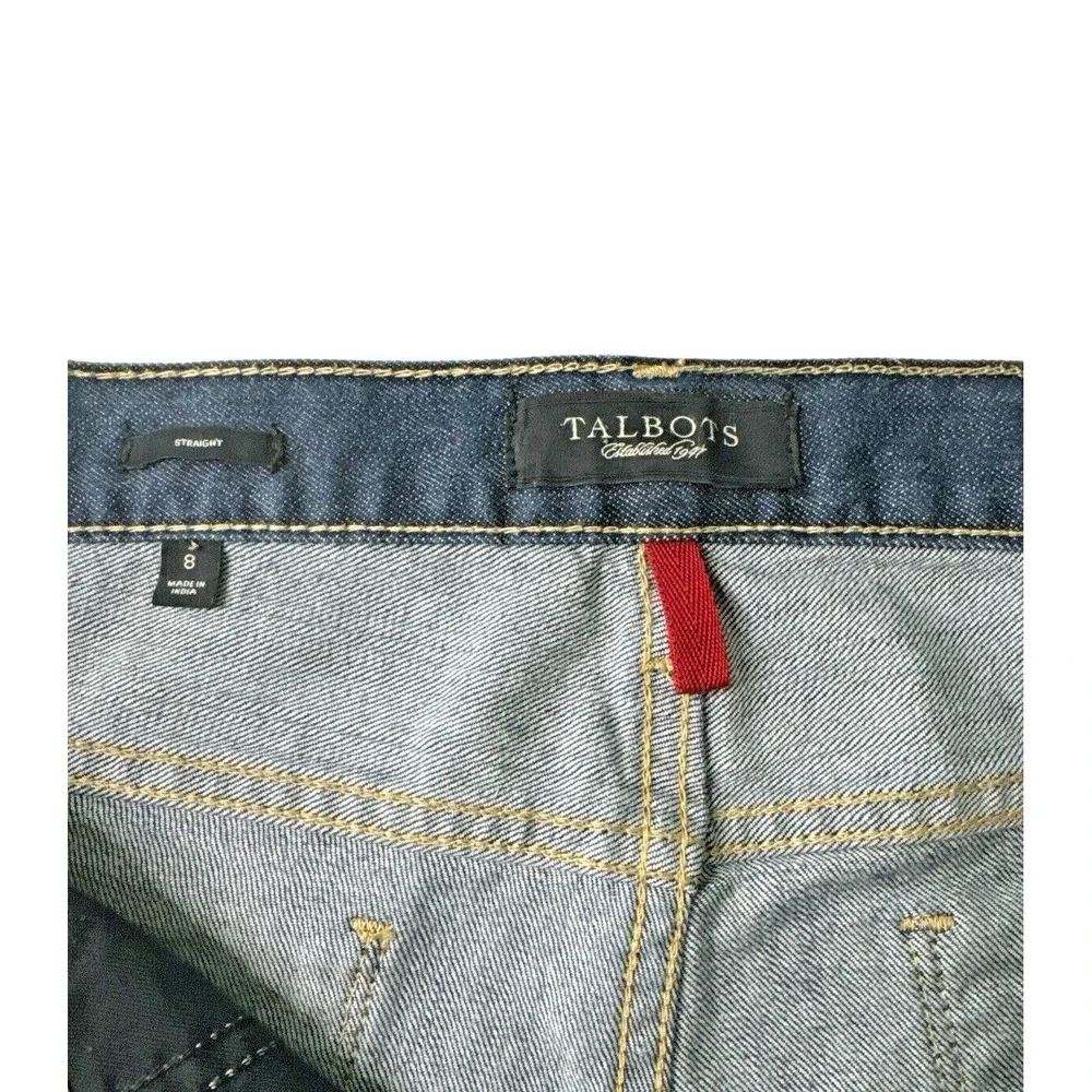 Talbots Women's Mid Rise Straight Jeans Dark Wash Classic Fit Size 8